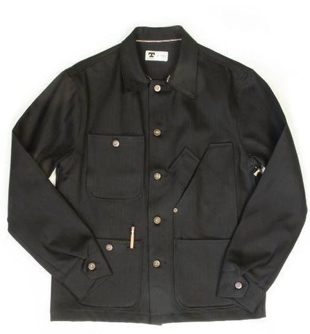13.5oz Japanese Selvedge Black Denim Coverall Jacket
