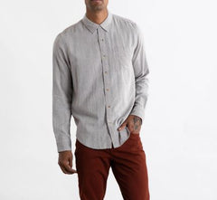 Burgundy Stripe Doublecloth L/S Shirt