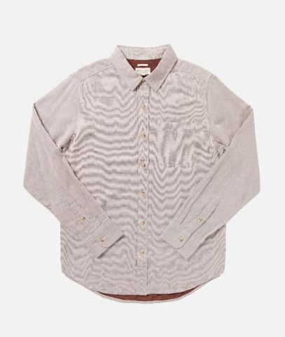 Burgundy Stripe Doublecloth L/S Shirt
