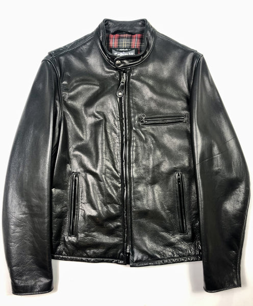 Schott 530 Waxed Natural Pebbled Cowhide Café Leather Jacket